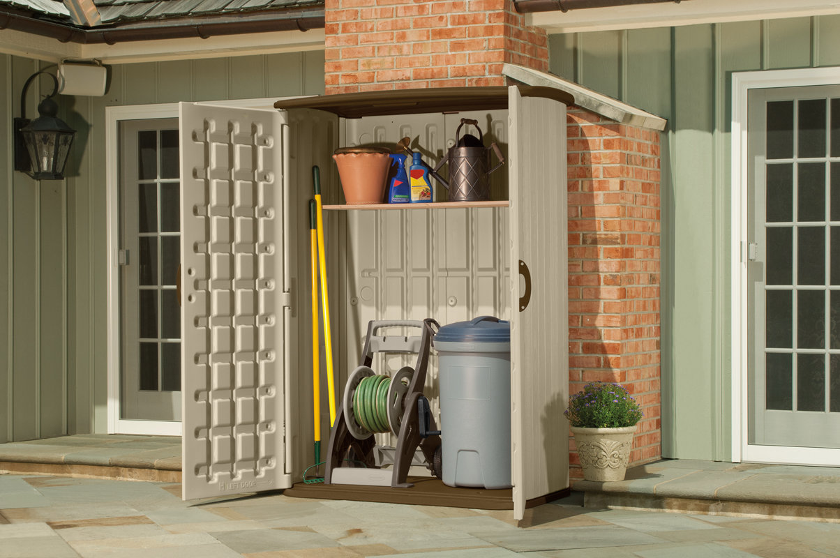 Suncast 4 ft. 8 in. W x 4 ft. 1 in. D Plastic Vertical Tool Shed